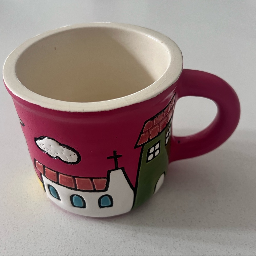 Rare Kindu Hand painted Coffee Mug Cup Quito Ecuador‎